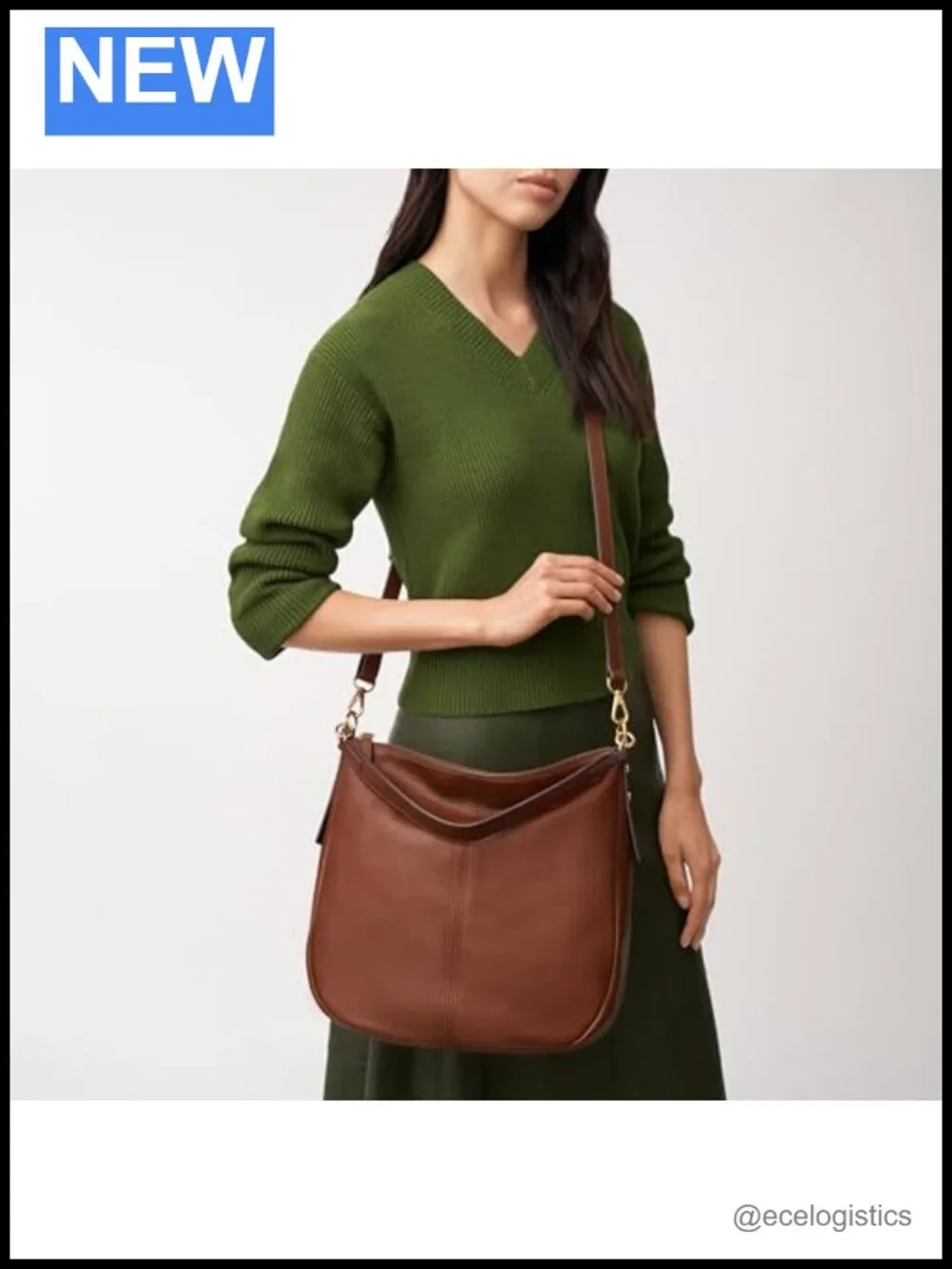 Fossil Jolie LiteHide Leather Hobo Purse Shoulder Crossbody Bag for Women